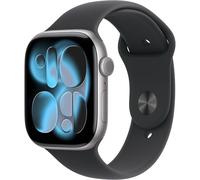 Apple Watch Series 11 GPS 46mm Smartwatch with Space Grey Aluminium Case with Black Sport Band M/L. Sleep Score, Fitness Tracker, Health Monitoring, Always-On Display, Water Resistant