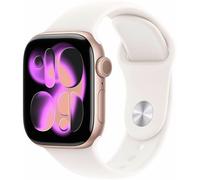 Apple Watch Series 11 GPS + Cellular 42mm Smartwatch with Rose Gold Aluminium Case with Light Blush Sport Band S/M. Sleep Score, Fitness Tracker, Health Monitoring, Always-On Display, Water Resistant