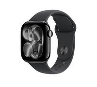 Apple Watch Series 11 GPS + Cellular 42mm Smartwatch with Jet Black Aluminium Case with Black Sport Band S/M. Sleep Score, Fitness Tracker, Health Monitoring, Always-On Display, Water Resistant