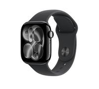 Apple Watch Series 11 GPS + Cellular 42mm Smartwatch with Jet Black Aluminium Case with Black Sport Band M/L. Sleep Score, Fitness Tracker, Health Monitoring, Always-On Display, Water Resistant