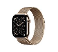 Apple Watch Series 11 GPS + Cellular 42mm Gold Titanium Case with Gold Milanese Loop