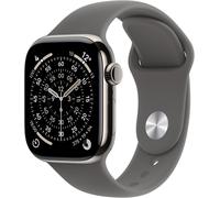 Apple Watch Series 11 GPS + Cellular 42mm Natural Titanium Case with Stone Grey Sport Band - S/M