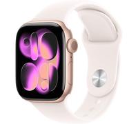 Apple Watch Series 11 GPS + Cellular 42mm Smartwatch with Rose Gold Aluminium Case with Light Blush Sport Band S/M. Sleep Score, Fitness Tracker, Health Monitoring, Always-On Display, Water Resistant