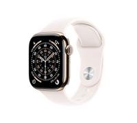 Apple Watch Series 11 GPS + Cellular 42mm Smartwatch with Gold Titanium Case with Light Blush Sport Band M/L. Sleep Score, Fitness Tracker, Health Monitoring, Always-On Display, Water Resistant