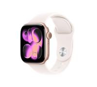 Apple Watch Series 11 GPS + Cellular 42mm Smartwatch with Rose Gold Aluminium Case with Light Blush Sport Band S/M. Sleep Score, Fitness Tracker, Health Monitoring, Always-On Display, Water Resistant