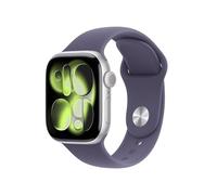 Apple Watch Series 11 GPS + Cellular 42mm Smartwatch with Silver Aluminium Case with Purple Fog Sport Band M/L. Sleep Score, Fitness Tracker, Health Monitoring, Always-On Display, Water Resistant