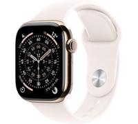 Apple Watch Series 11 GPS + Cellular 46mm Gold Titanium Case with Light Blush Sport Band - S/M