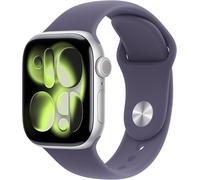 Apple Watch Series 11 GPS + Cellular 46mm Silver Aluminium Case with Purple Fog Sport Band - S/M