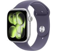 Apple Watch Series 11 [GPS + Cellular 46mm] Smartwatch with Silver Case and Purple Mist Sport Strap Sleep Score, Activity Monitor, Health Tracker, Always On Screen