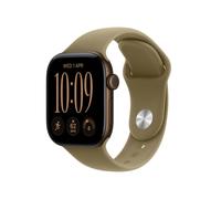Apple Watch Series 12, 42mm, Dark Bronze Aluminium Case, GPS + Cellular [2026] - Olive Sport Band - M/L, Green