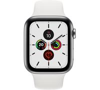 Apple Watch Series 5 (2019) | 44 mm | stainless steel | GPS + Cellular | silver | white Sport Band