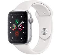 Apple Watch Series 5 (GPS, 44mm) Silver Aluminum Case with White Sport Band (Renewed)