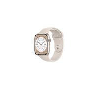 Apple Watch Series 8 (GPS 45mm) Smart watch - Starlight Aluminium Case with Starlight Sport Band - Regular. Fitness Tracker, Blood Oxygen & ECG Apps,
