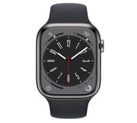 Apple Watch Series 8 (GPS + Cellular, 45mm) Graphite Stainless Steel Case with Midnight Sport Band, M/L (Renewed)