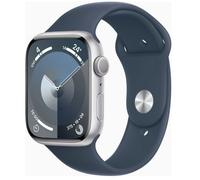 Apple Watch Series 9 Aluminium 45 mm (2023) | GPS | silver | Sport Band Storm Blue M/L