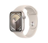 Apple Watch Series 9 (GPS, 45MM) - Starlight Aluminum Case with Starlight Sport Band, M/L (Renewed)