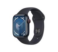 Apple Watch Series 9 [GPS + Cellular, 41mm] Midnight Aluminium Case with Midnight Sport Band, S/M (Renewed)