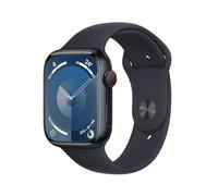Apple Watch Series 9 [GPS + Cellular, 45mm] Midnight Aluminum Case with Midnight Sport Band, M/L (Renewed)