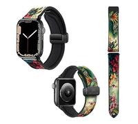 Apple Watch Strap 22 mm (38/40/41/42/44/45 mm) in Silicone and Genuine Leather: Jungle