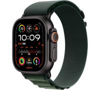 Apple Watch Ultra 2 GPS + Cellular 49mm Black Titanium Case with Dark Green Alpine Loop - Medium
