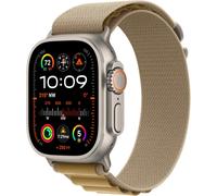 Apple Watch Ultra 2, 49mm, Natural Titanium Case, GPS + Cellular [2024] - Tan Alpine Loop - Medium, Gold
