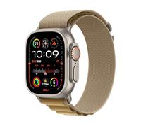 Apple Watch Ultra 2, 49mm, Natural Titanium Case, GPS + Cellular [2024] - Tan Alpine Loop - Medium, Gold
