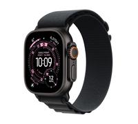 Apple Watch Ultra 3, 49mm, Black Titanium Case, GPS + Cellular [2025] - Black Alpine Loop - Medium, Black