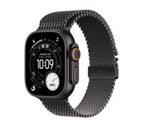 Apple Watch Ultra 3, 49mm, Black Titanium Case, GPS + Cellular [2025] - Black Titanium Milanese Loop - S, Black