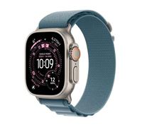 Apple Watch Ultra 3, 49mm, Natural Titanium Case, GPS + Cellular [2025] - Light Blue Alpine Loop - Small