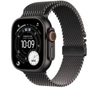APPLE Watch Ultra 3 Cellular - 49 mm Black Titanium Case with Black Titanium Milanese Loop, Medium, Black