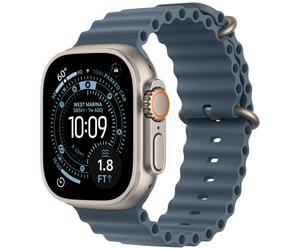 Apple Watch Ultra 3 GPS + Cellular 49mm Natural Titanium Anchor Blue Ocean Band MEWH4 - Unisex - 49 mm - Smartwatch - Quartz with charger Black 42/44/45/49 mm