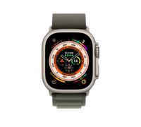 Apple Watch Ultra (GPS + Cellular), 49mm Titanium Case with Green Alpine Loop - Small