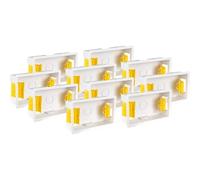 Appleby 10x Pack Single 2-Gang 35mm Dry-Lining Back Box Electrical Wall Knockout Recessed Flush Mount Deep Pattress Partition Walls Switches Sockets Fused Spur Euro Module Faceplates - Yellow