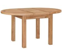 Appleby Oak Round Dining Table, Seats 4 to 6 Diners, Extending Top 110cm to 150cm