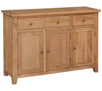 Appleby Petite Oak Medium Sideboard, 128cm with 3 Doors and 3 Drawers