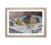 Apples and Grapes Vol.1 by Claude Monet Framed Print | A2 Oak Framed Wall Art | Ready to Hang | Modern Historical Picture | Living Room Bedroom Lounge Office