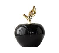 Apples Statue Apples Figurine Crafts Collectible Desktop Ornament Fruit Sculpture for Office Entryway Home Dining Room, Black, Large