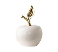 Apples Statue Apples Figurine Crafts Collectible Desktop Ornament Fruit Sculpture for Office Entryway Home Dining Room, White, Small