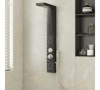 appleton 4 modes shower panel system with shower kit 1140mm height - black