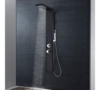 appleton 4 modes shower panel system with shower kit 1300mm height - black