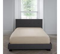 Appletree - Natural Double Fitted Sheet (140 x 190 x 35cm) - Plain Bedding - Light Natural Double Bed Sheet - Soft & Luxury 100% Cotton - Natural Bed Sheet