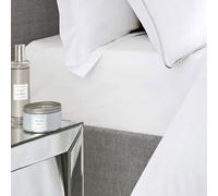 Appletree 200TC Fitted Sheet - 100% Cotton, 35cm Deep - White - Double