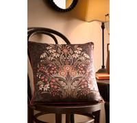 Appletree 'Audrey' Floral Print Velvet Filled Cushion in Chocolate | Size: 43 cm x 43 cm Appletree Chocolate 43 cm x 43 cm