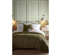 Appletree Austell Quilted Velvet Bedspread in Olive 150x220cm Green