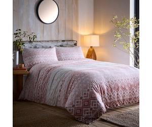 Appletree Bergen 100% Brushed Cotton Terracotta Duvet Cover Set