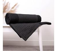 Appletree - Black Bedspread (150cm x 200cm) - 100% Cotton Soft Quilted Throw - Blanket