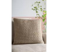 Appletree Heritage Bobble Velvet Filled Cushion 55 x 55cm - Natural Decorative Scatter Pillow with Soft Textured Velvet Cover and Raised Bobble Detailing, Stylish Accent Cushion for Sofa or Bed