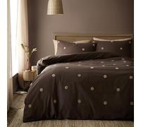 Appletree Boutique Dot Garden Chocolate Duvet Cover Set King - Spots Tufted Bedding - Breathable Cotton - Includes 1 Duvet Cover (220 x 230cm) & 2 Pillowcases - Chocolate Spots Bedroom Set
