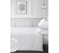 Appletree Boutique Embroidered Trees 200 Thread Count Cotton Duvet Cover Set Silver