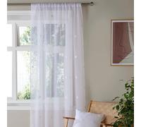 Appletree Boutique - Single Net Curtain for Windows W55 x L48 (140 x 122cm) - Voile Curtain for Bedroom/Living Room - Spotted/Dotted Sheer Curtain - Zara Collection, White